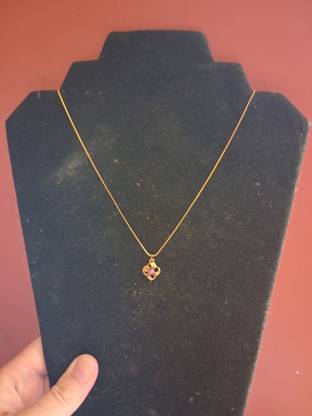 15 inch Purple stoned necklace